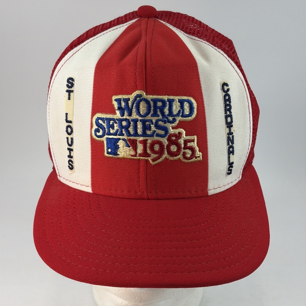 Vintage St. Louis Cardinals Hat Cap Snap Back World Series 1985 AJD Lucky Stripe
